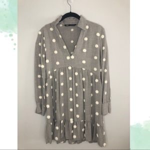 ZARA Pom-Pom Dress, Size XS